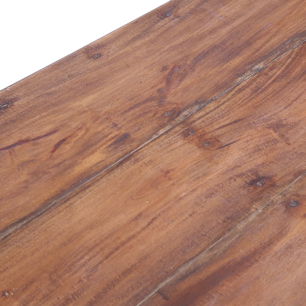 Escritorio con cajones madera maciza caoba blanco 117x57x75 cm