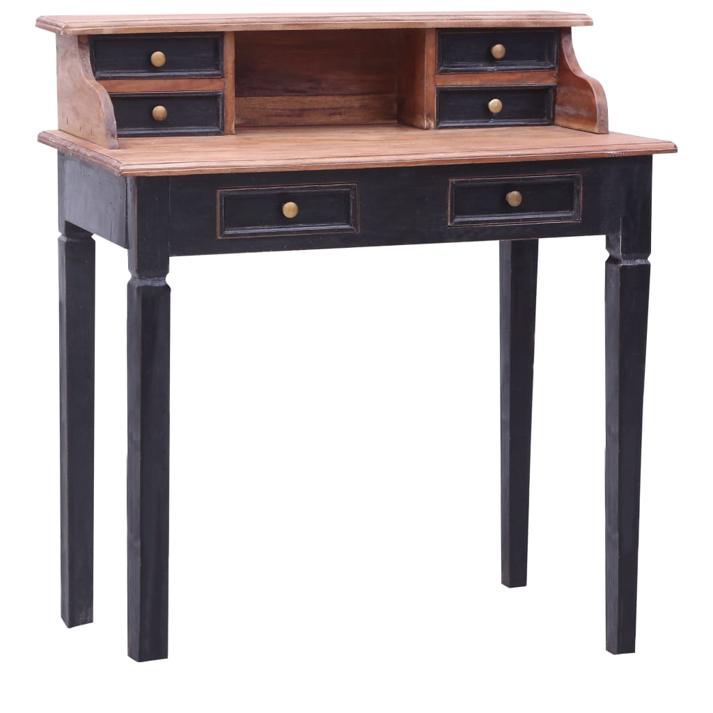 Escritorio con cajones de madera maciza de mango 130x50x80 cm