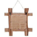 Espejo de troncos de madera reciclada de teca natural 50x50 cm