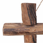 Espejo de troncos de madera reciclada de teca natural 50x50 cm