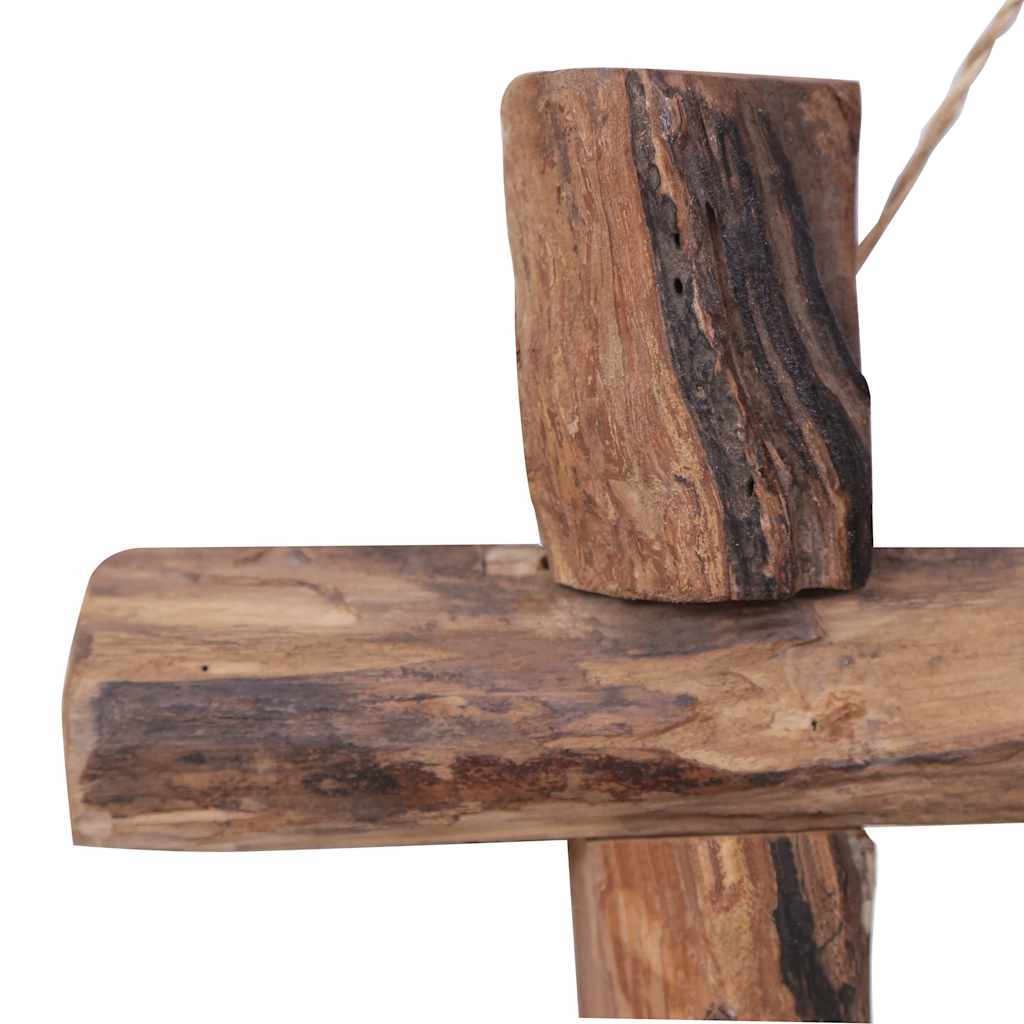Espejo de troncos de madera reciclada de teca natural 50x50 cm