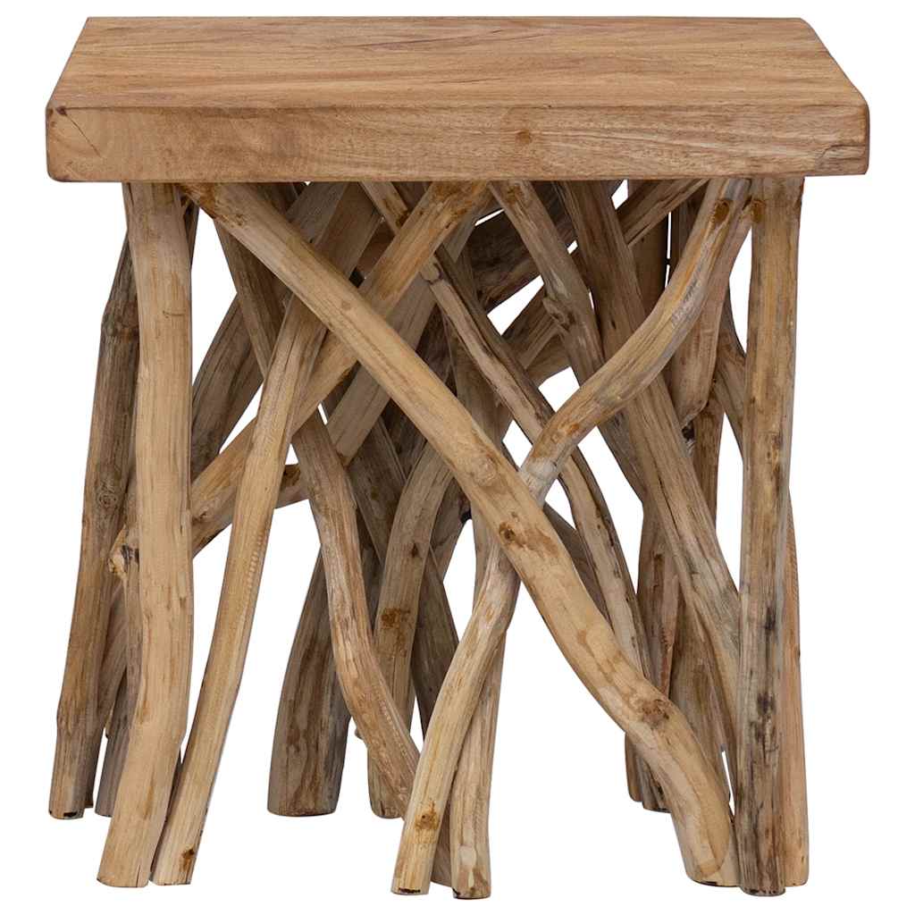 Mesa de centro de troncos madera reciclada mixta 40x40x40 cm
