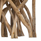 Mesa de centro de troncos madera reciclada mixta 40x40x40 cm