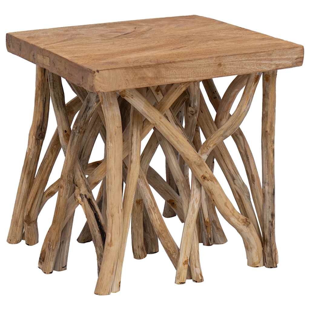 Mesa de centro de troncos madera reciclada mixta 40x40x40 cm