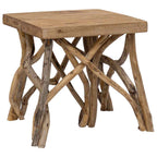 Mesa de centro de troncos madera reciclada mixta 40x40x40 cm