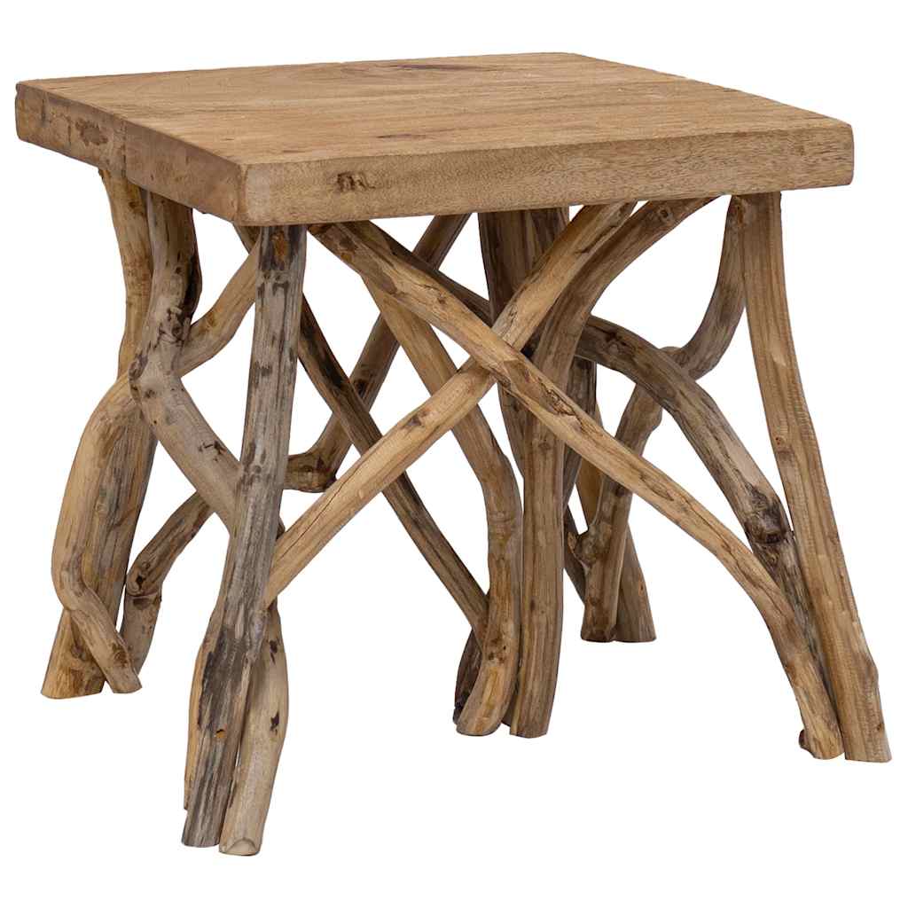 Mesa de centro de troncos madera reciclada mixta 40x40x40 cm