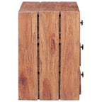 Mesita de noche con 3 cajones madera maciza caoba 35x25x35 cm