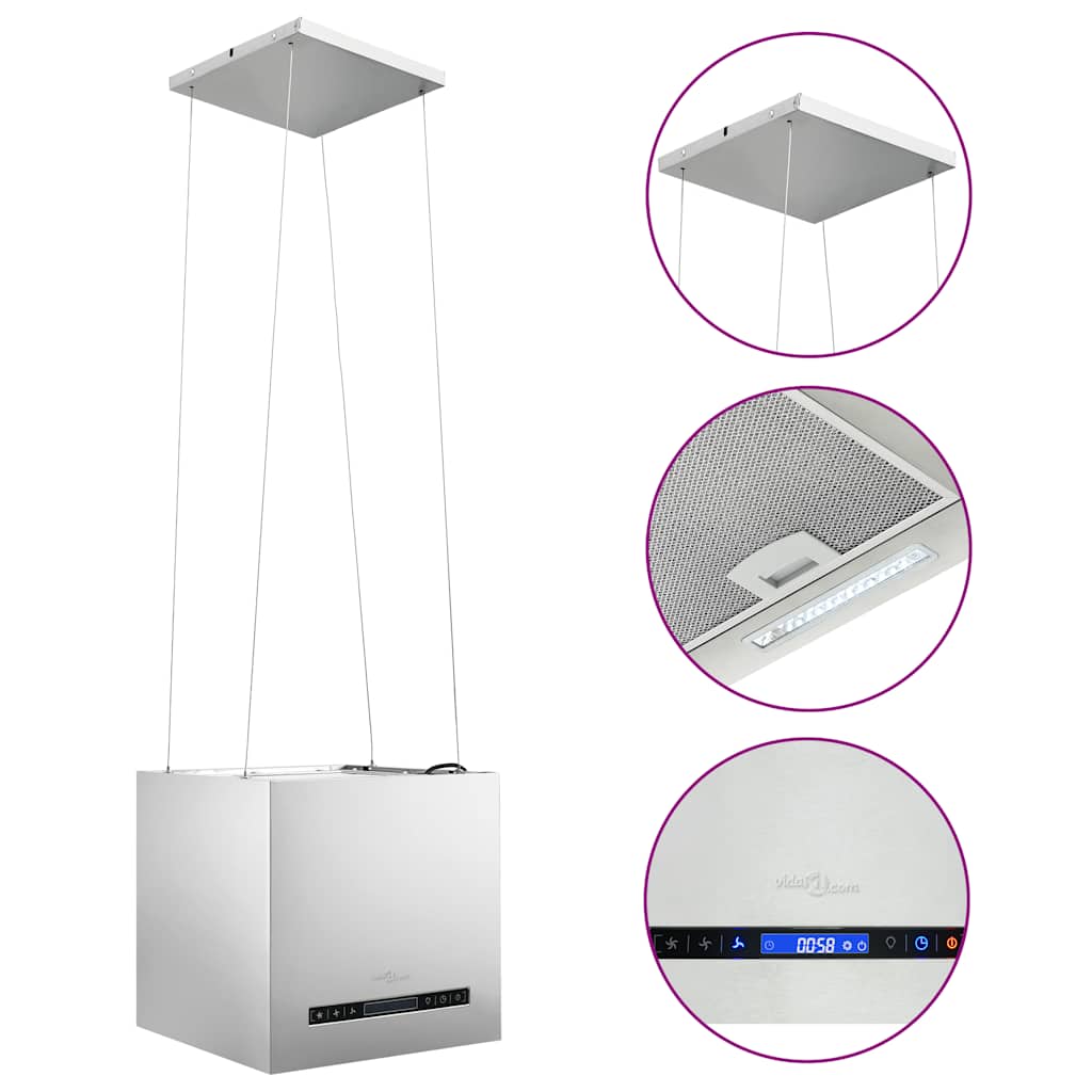 Campana extractora colgante táctil LCD acero inoxidable 37 cm