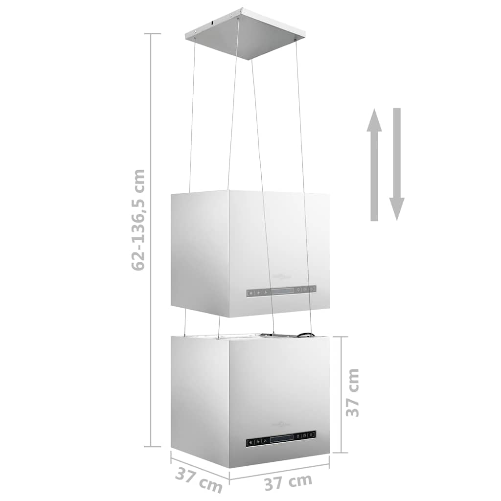 Campana extractora colgante táctil LCD acero inoxidable 37 cm
