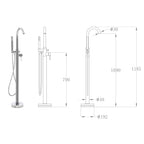 Grifo para bañera de pie acero inoxidable 118,5 cm