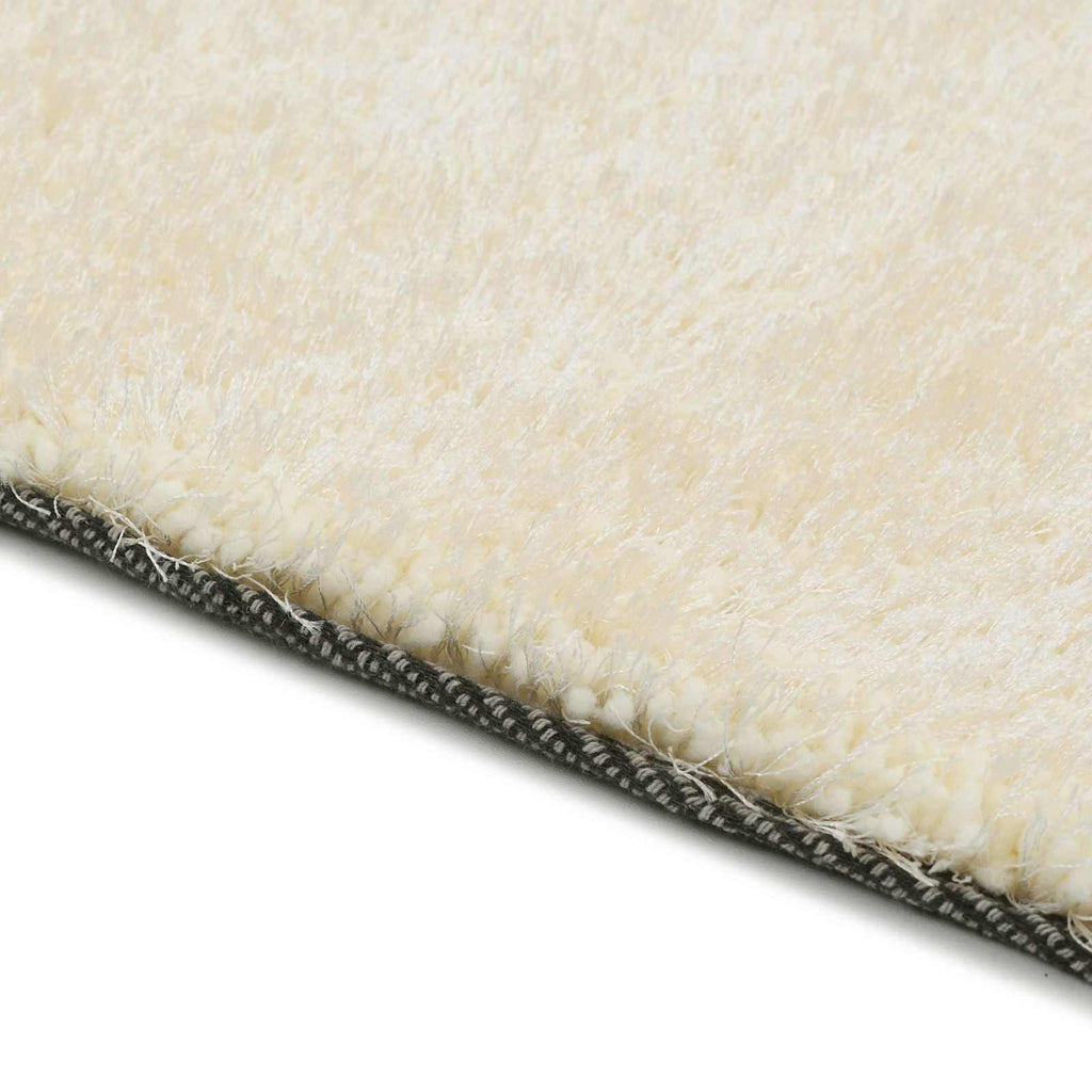 Alfombra de área peluda Crema 120 x 160 cm Polietileno