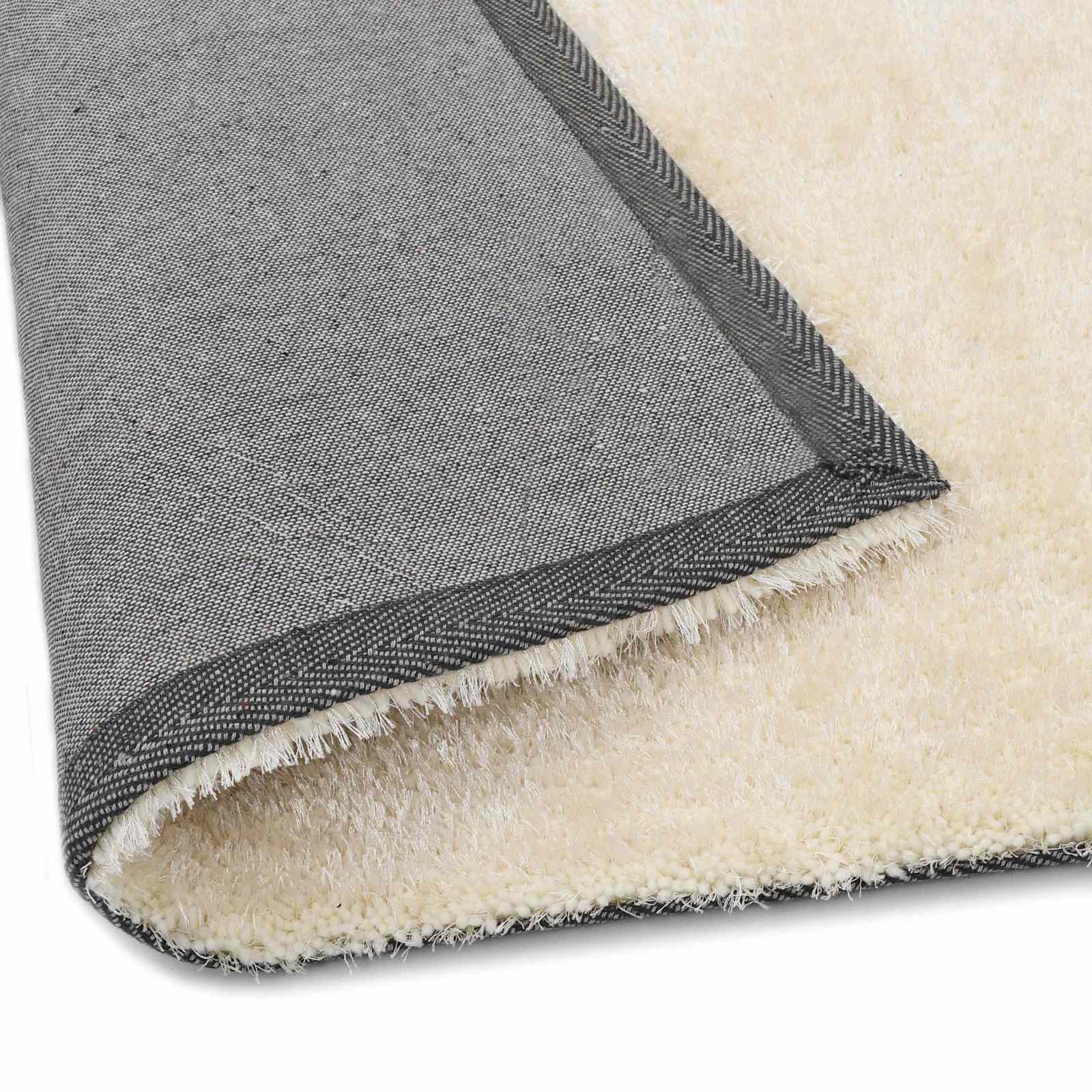 Alfombra de área peluda Crema 120 x 160 cm Polietileno