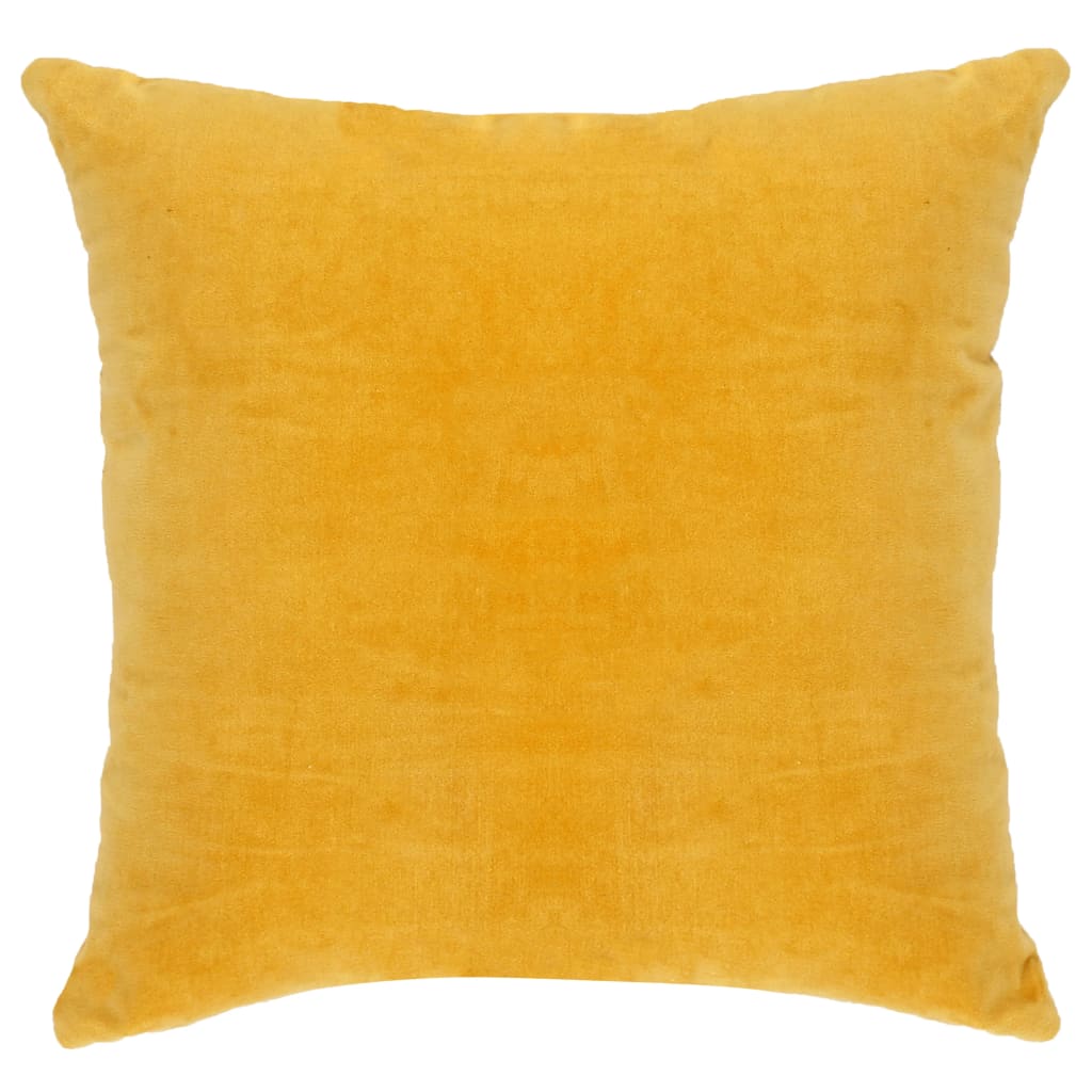 Cojines 2 unidades terciopelo de algodón amarillo 45x45 cm