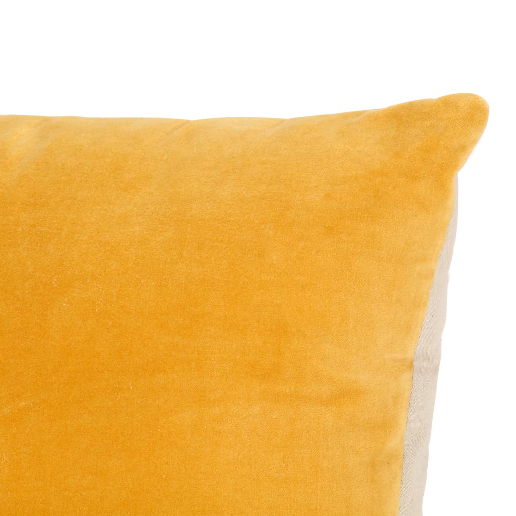 Cojines 2 unidades terciopelo de algodón amarillo 45x45 cm