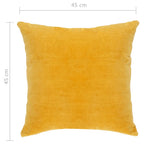 Cojines 2 unidades terciopelo de algodón amarillo 45x45 cm
