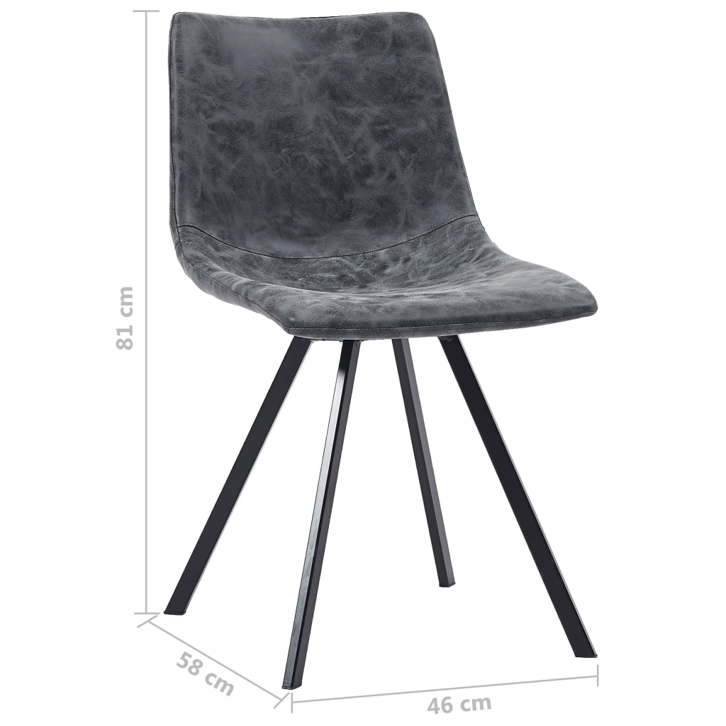 Sillas de comedor 4 unidades cuero sintético negro