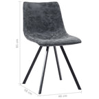 Sillas de comedor 4 unidades cuero sintético negro