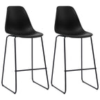 Taburetes de cocina 2 unidades plástico negro
