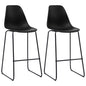 Kitchen stools 2 units black plastic