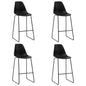 Kitchen stools 4 units black plastic