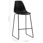 Taburetes de cocina 4 unidades plástico negro