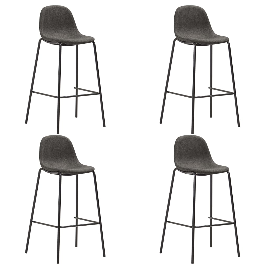 Taburetes de cocina 4 unidades tela gris oscuro