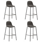 Taburetes de cocina 4 unidades tela gris oscuro