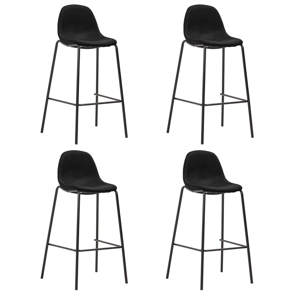 Taburetes de cocina 4 unidades tela gris oscuro