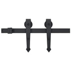 SKIEN Sliding Door Hardware Kit Black Steel 200cm