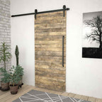 SKIEN Sliding Door Hardware Kit Black Steel 200cm