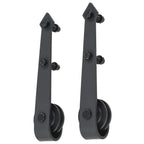 SKIEN Sliding Door Hardware Kit Black Steel 200cm