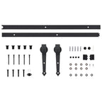 SKIEN Sliding Door Hardware Kit Black Steel 200cm