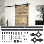 Kit de herrajes para puertas correderas acero negro 200 cm