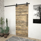 SKIEN sliding door hardware kit black steel 200cm