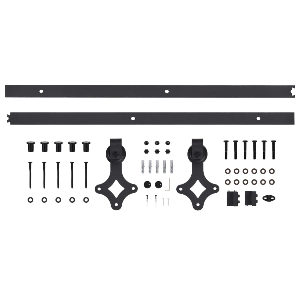 SKIEN sliding door hardware kit black steel 200cm