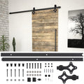 SKIEN sliding door hardware kit black steel 200cm