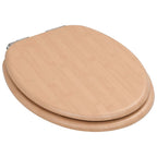 Asiento inodoro WC 2 uds tapa de cierre suave MDF diseño bambú