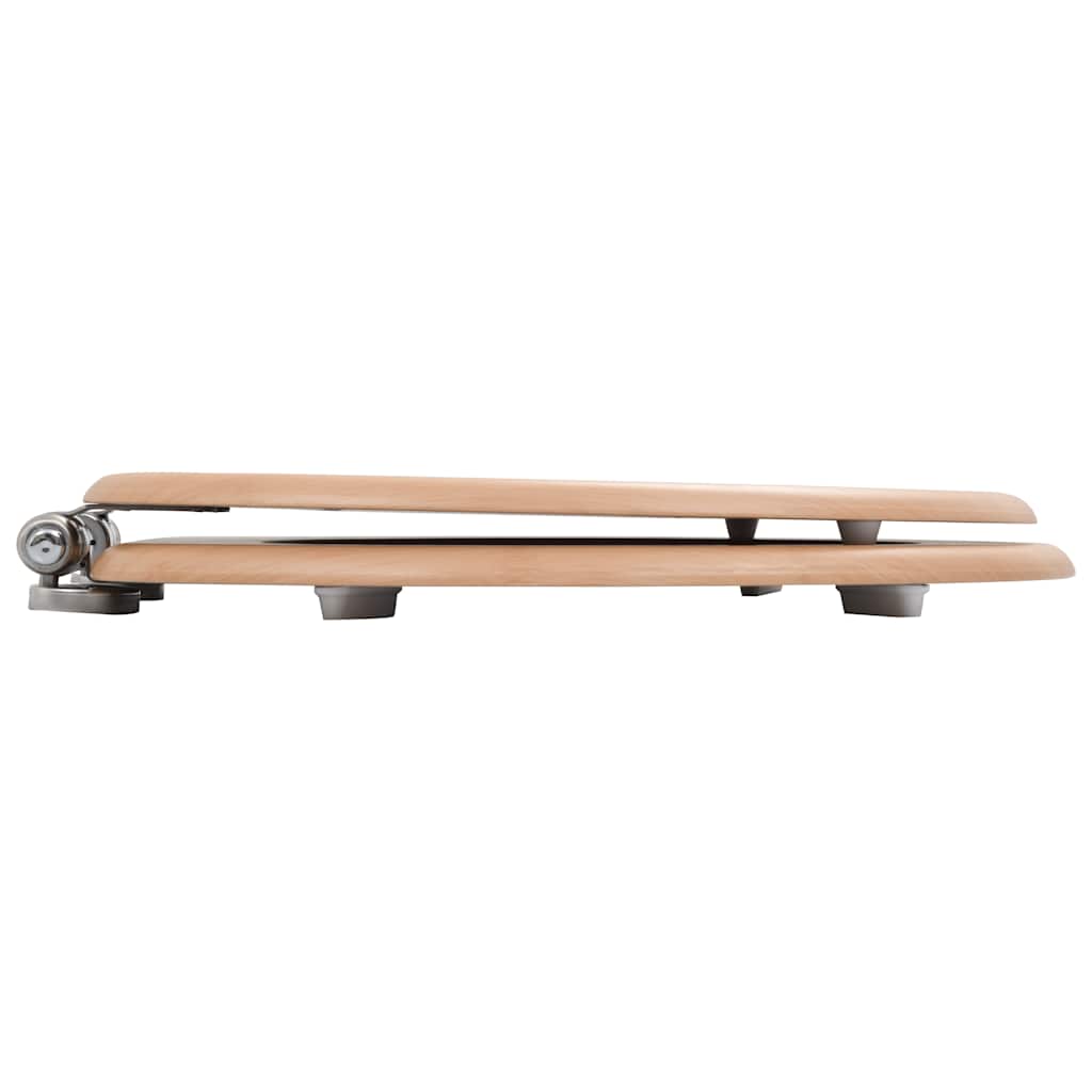 Asiento inodoro WC 2 uds tapa de cierre suave MDF diseño bambú