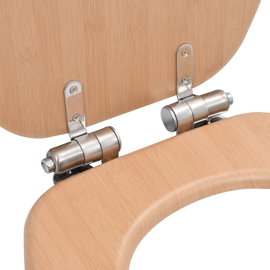 Asiento inodoro WC 2 uds tapa de cierre suave MDF diseño bambú