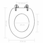 Asiento inodoro WC 2 uds tapa de cierre suave MDF diseño bambú