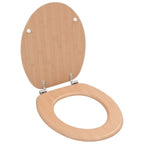 Asiento de inodoro WC 2 uds tapa suave MDF bambú