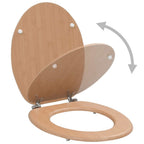 Asiento de inodoro WC 2 uds tapa suave MDF bambú