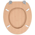 Asiento de inodoro WC 2 uds tapa suave MDF bambú