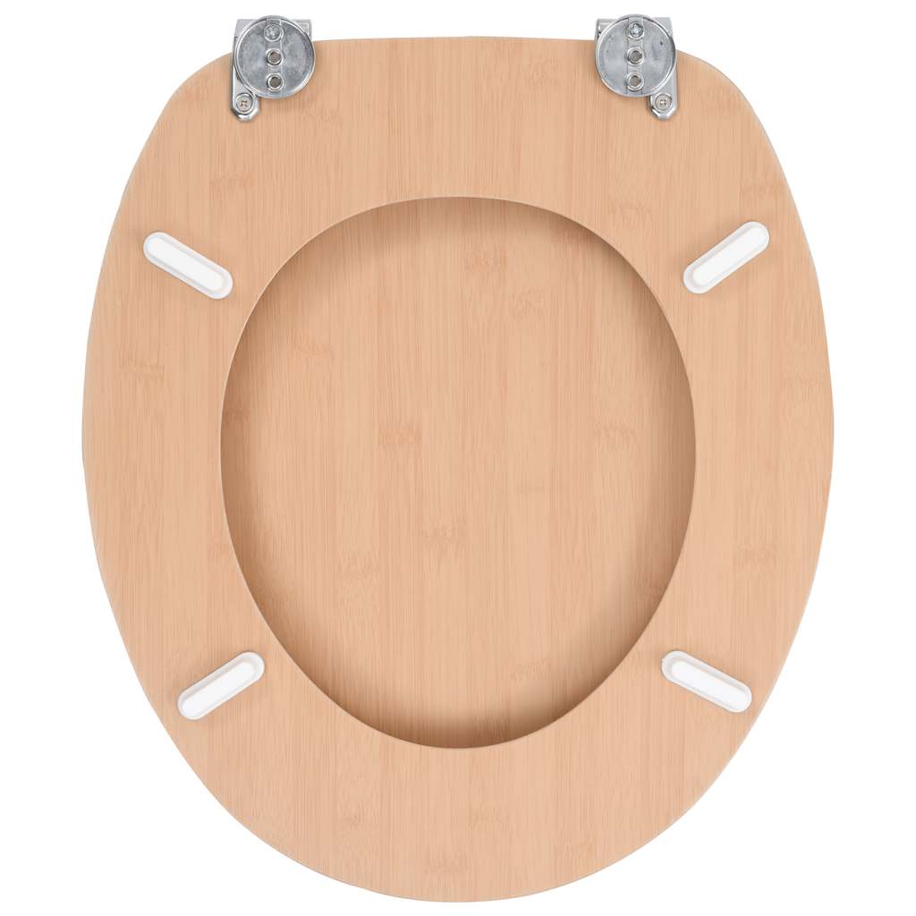 Asiento de inodoro WC 2 uds tapa suave MDF bambú