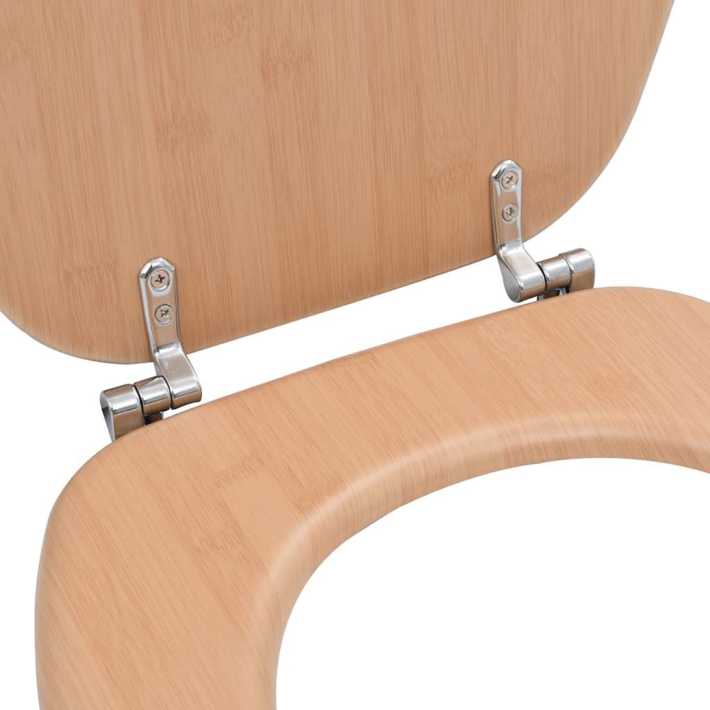 Asiento de inodoro WC 2 uds tapa suave MDF bambú