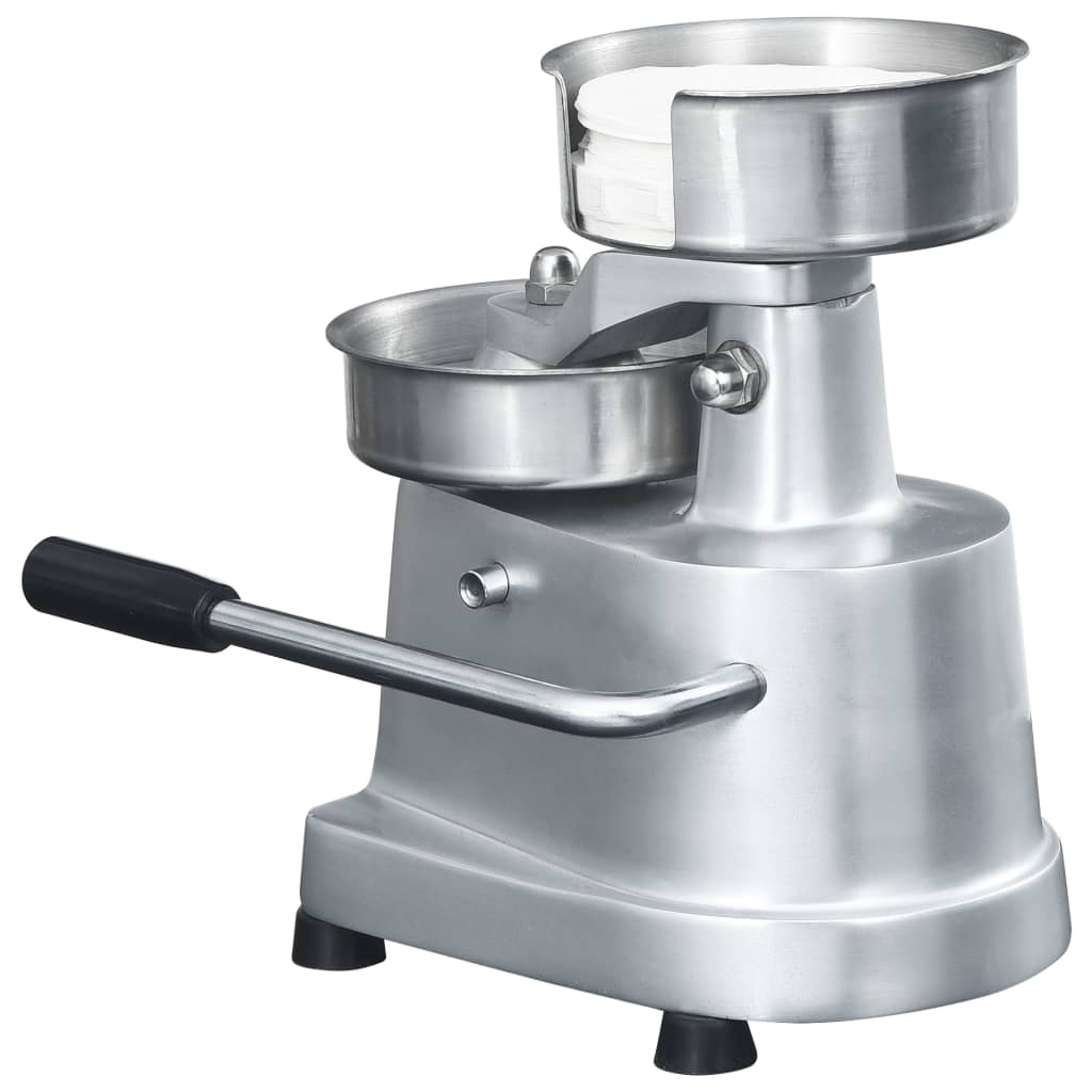 Prensa de hamburguesas y 500 papeles para separar aluminio 10cm