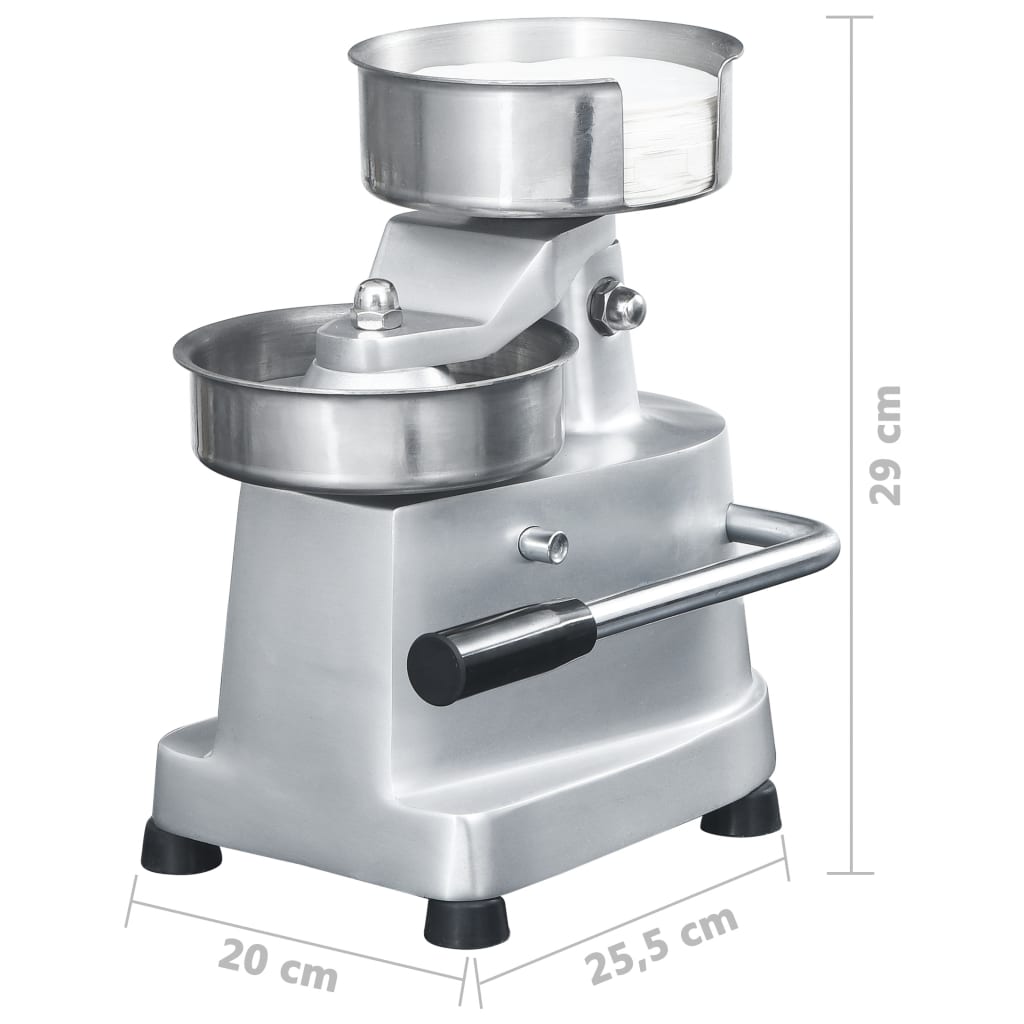 Prensa de hamburguesas y 500 papeles para separar aluminio 10cm