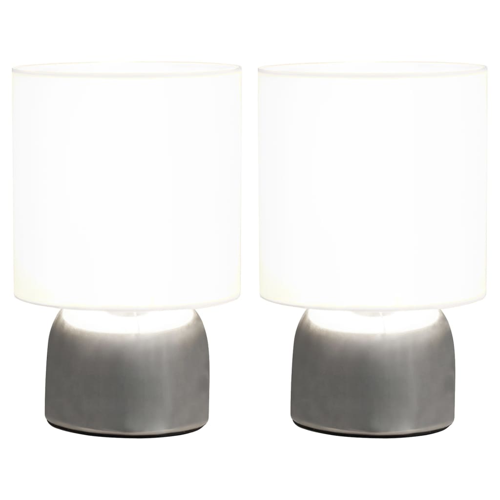 Lámparas de mesa táctiles 2 unidades blanco E14