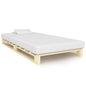 Estrutura de cama palete sem colchão madeira maciça cinza 100x200cm