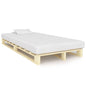 Estrutura de cama palete sem colchão madeira maciça cinza 100x200cm